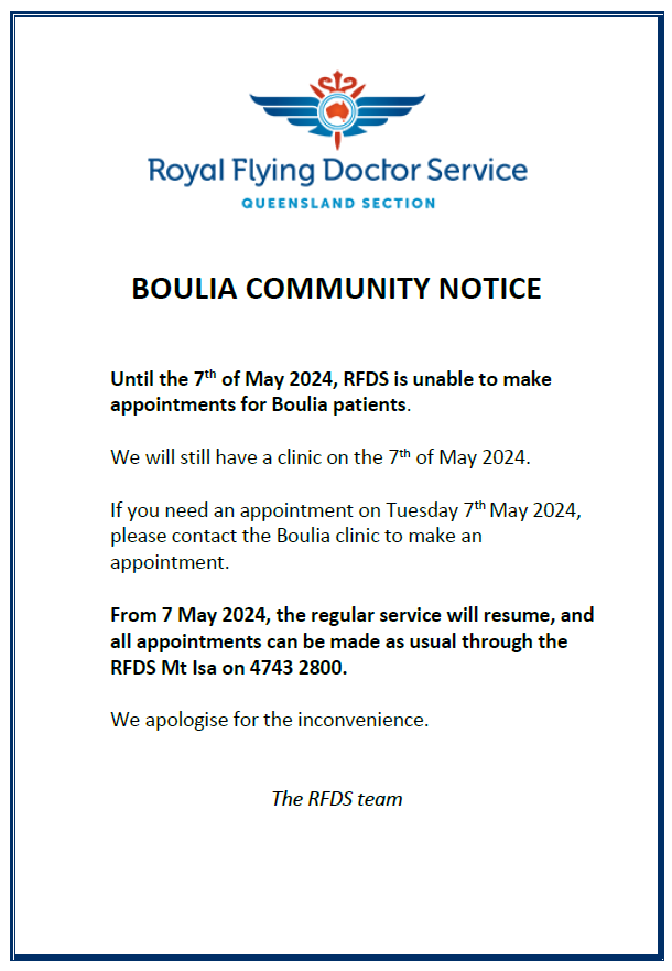 RFDS notice May 2024