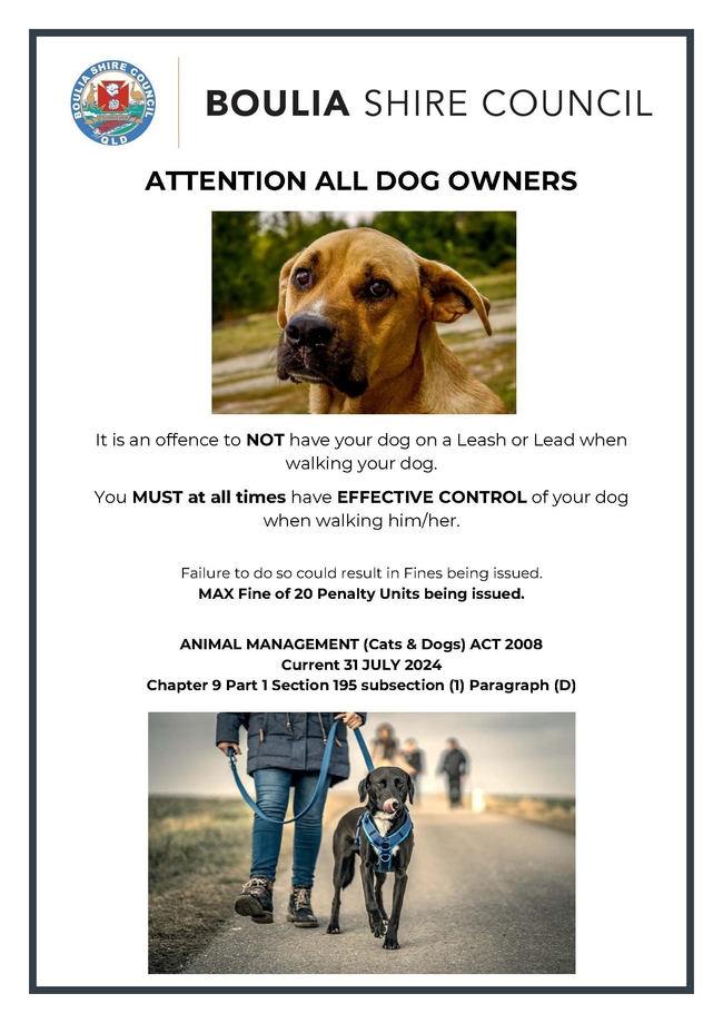 Dogs on leash notice Aug 2024